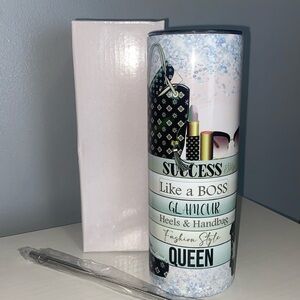Success like a boss 20oz Tumbler w box comes with stainless steel reusable straw